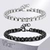 Bracciali a catena a maglia rotonda Vnox da 5,3 mm per uomo ragazzo, bracciale regolabile con maglie Rolo in acciaio inossidabile, semplice gioiello in metallo
