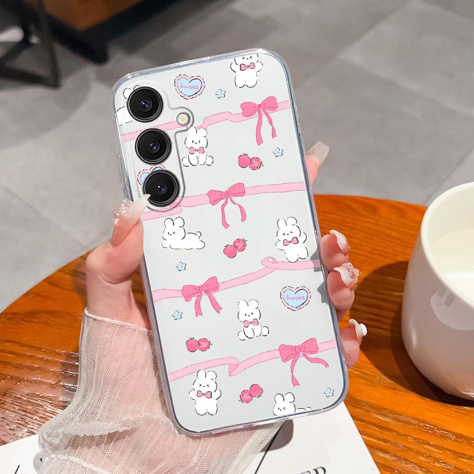 Case For Samsung Galaxy S25 FE Plus Ultra Clear Painted Flowers Back Cover For Samsung S 25 Ultra Soft Shockproof Phone Cases