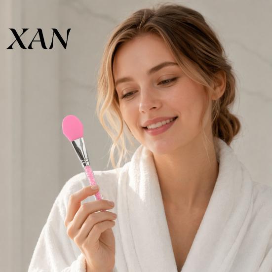 Silicone Face Brush Mask Applicator Brush, Facial Mud with Non-Slip Gentle Rhinestone Handle, Hairless Clay Tools Spreading Tool