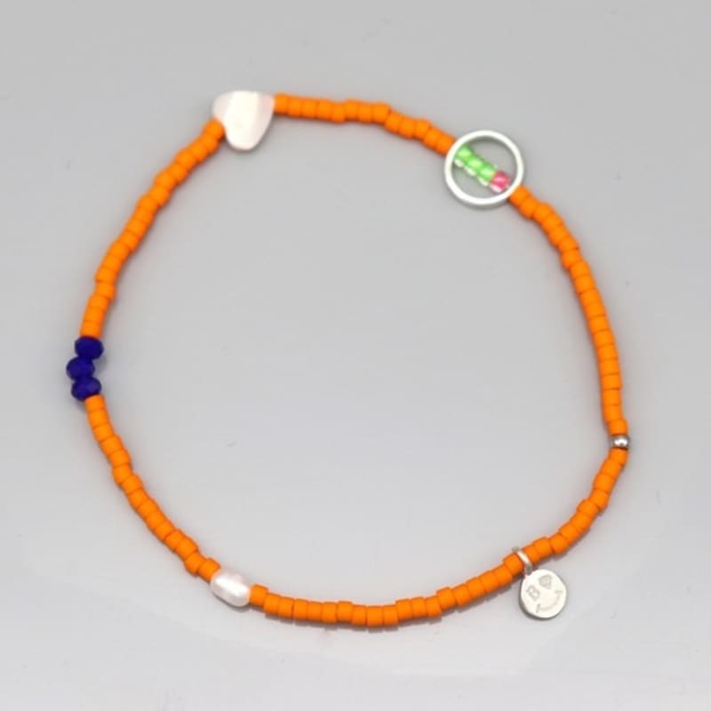 BONBEAU Multi Charms Simple Beads Bracelet Smile Charm Layered Bead Bracelet 3 Colors