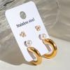 Youthway 3Pcs/Sets Cubic Zirconia Pearl Drop Earrings Sets For Women Stainless Steel Waterproof Earring Jewelry New