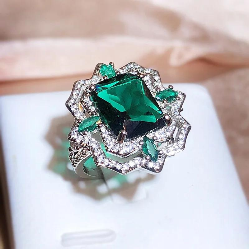 Copper Socialite Fashion High Carbon Drill Colorful Ice Cut Opening Ring For Ladies Party Birthday Jewelry Gift