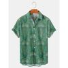Fashion Men's Casual Sea Life Graphics Short Sleeve Shirt Button Down Lapel Shirts Oversized Tops Casual Hawaiian Shirt for Man