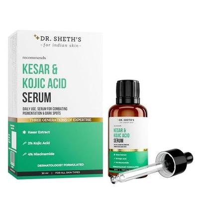Dr. Sheth's Kesar & Kojic Acid Serum | Daily Use Pigmentation Fighting Serum | For Dark Spots | For Men & Women | 30ml