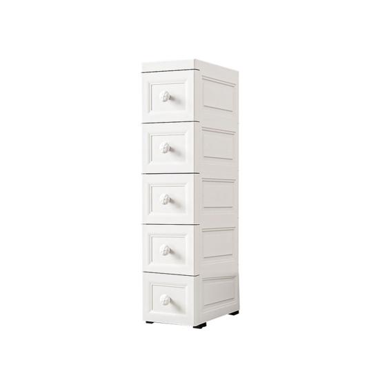 Slim Storage Cabinet Multi-Tier Tall Narrow Storage Cabinet with Wheels Drawers Rolling Multi-Drawer Organizer for Small Spaces Bathroom Bedroom