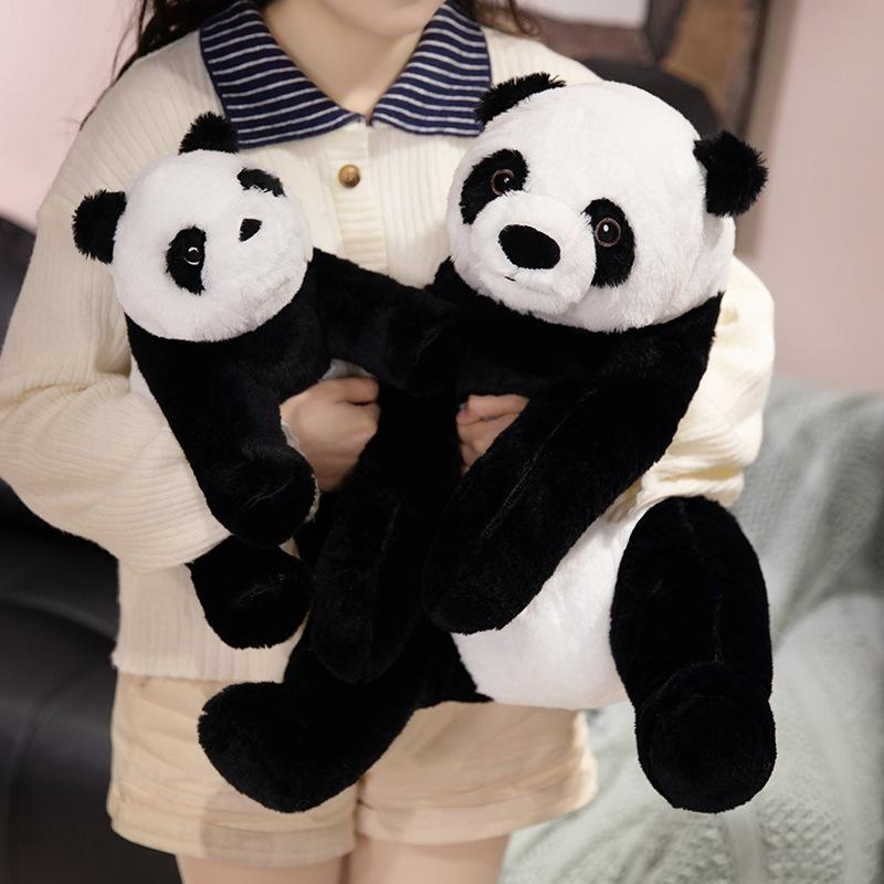 Soft Sitting Panda Doll Plush Toy Black and White Panda Doll Children Soothe Buwa Birthday Gift
