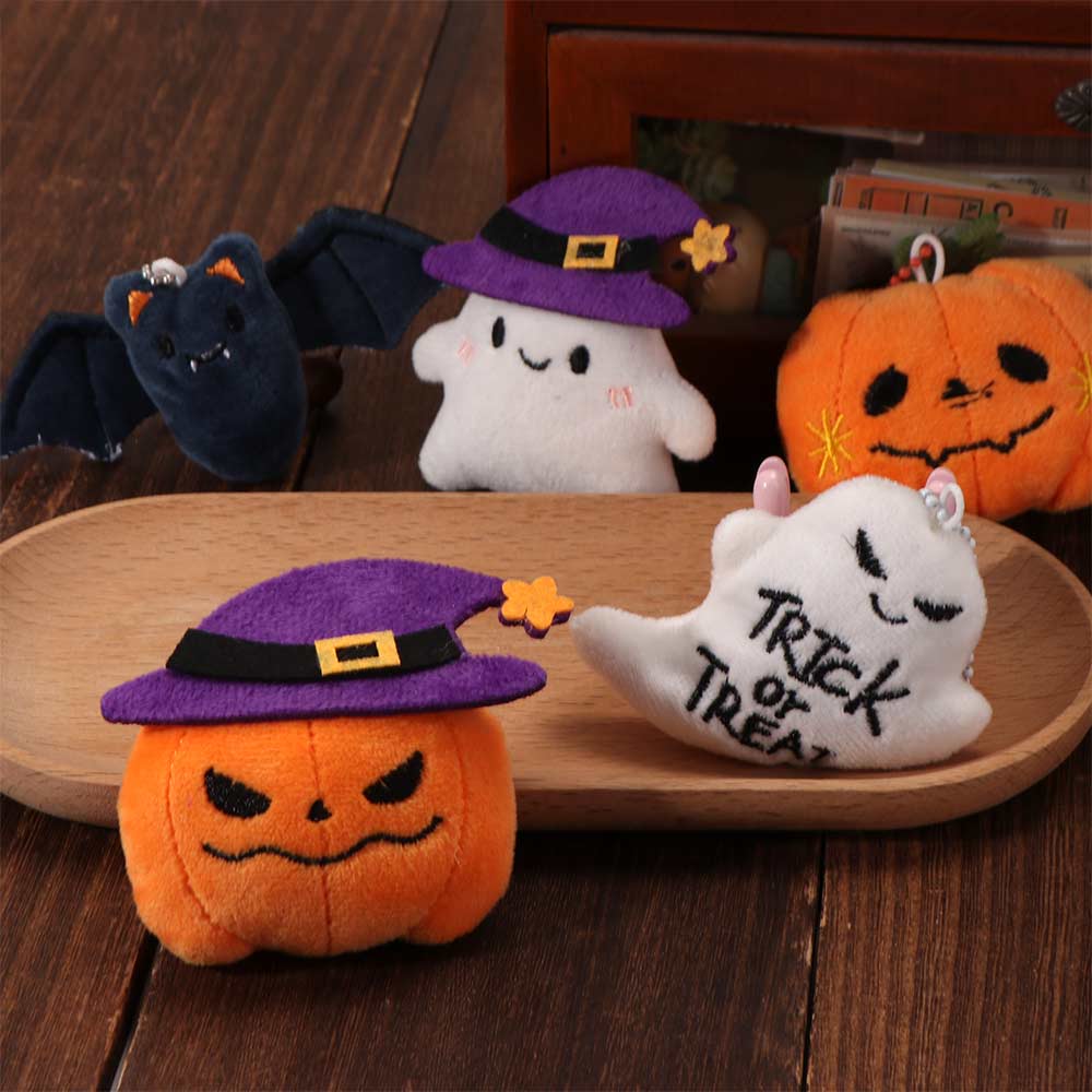 Pumpkin Head Halloween Plush Keychain Funny Bag Charm Cartoon Plush Pendant Halloween Party