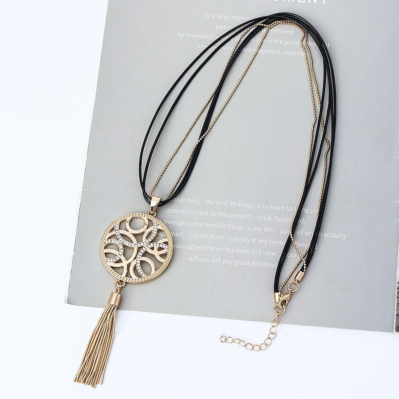 Women S Fashion Tassel Long Jewelry Vintage Simple Necklace Pendant Sweater Chain