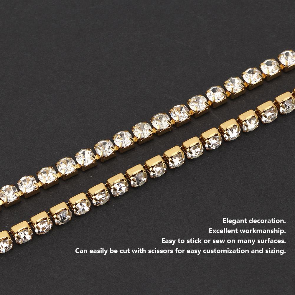   Resin     Rhinestones Chain Trim Ribbon Roll Sewing Craft Decoration (#01)