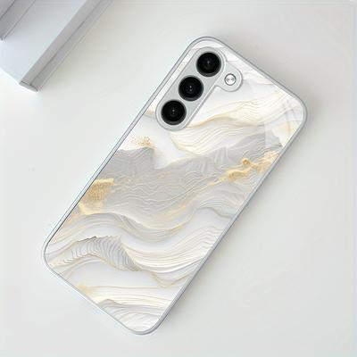 Platinum Textured Electroplated Glass Phone Case Suitable for Samsung Galaxy S26 S25 S24 S23 S22 S20 FE/Ultra/Plus Anti Drop
