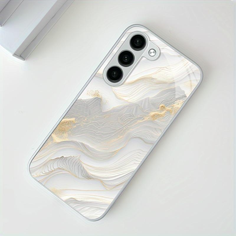 Platinum Textured Electroplated Glass Phone Case Suitable for Samsung Galaxy S26 S25 S24 S23 S22 S20 FE/Ultra/Plus Anti Drop