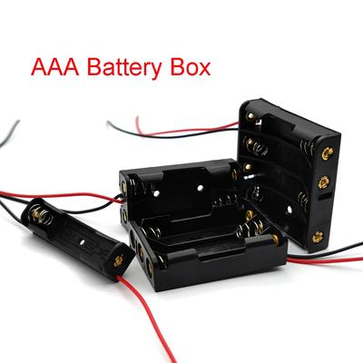 1x 2x 3x 4x AAA Batteriefach Gehäuse Halter mit Drahtanschlüssen Nebeneinander Batteriefach Verbindungs Lötanschluss für 1-4 Stück AAA Batterien