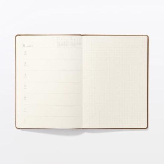 Muji Suede-like Monday Start Monthly Weekly Schedule Book December 2026 B6 Beige