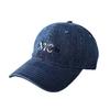 Letter Denim Baseball Cap With Adjustable Fit For Sun Protection And Breathability