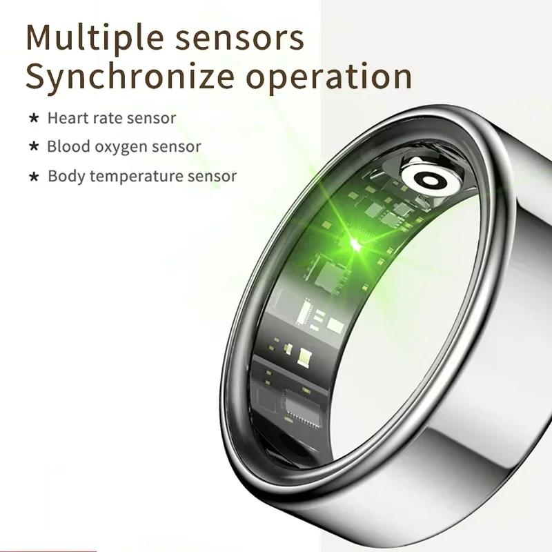 Für Xiaomi Smart Ring Männer Frauen Herzfrequenz- und Blutsauerstoffmonitor Smartring IP68 & 5ATM Wasserdicht, Multisport-Modus