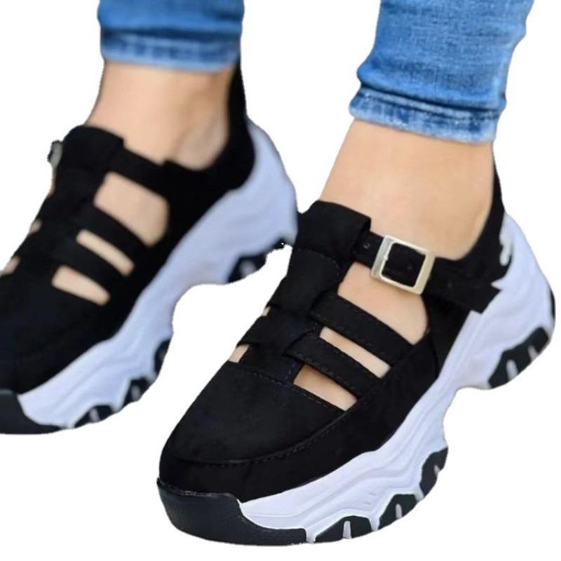 2026 Spring Autumn New Arrival Plus Size Women Sandals, Round Toe Platform Low Top Buckle Design Flat Casual Sports Ladies Footwear In Stock