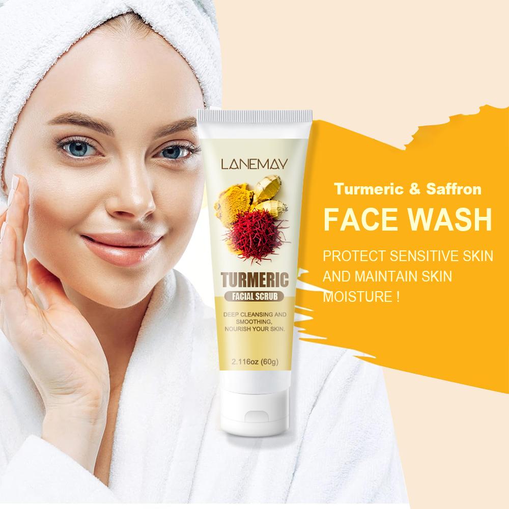 60g Turmeric Face Wash-Nourish and Moisturize the facial skin-Cleaning skin pores and Brightening skin