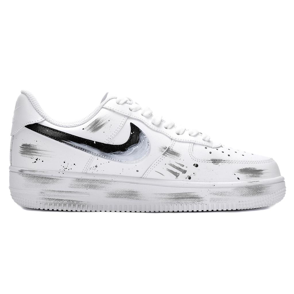 Nike Air Force 1 Slip Resistant, Abrasion Resistant, Lightweight Low Top Skateboard Shoes Men's Black White CW2288-111(Team18-)