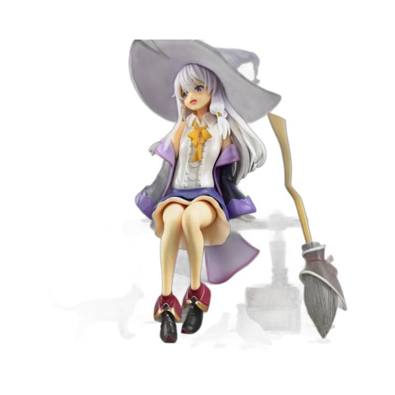 Anime Gray Witch Girl Figure Pvc Abs Material With Scene Base Boxed Collectible Model Desktop Decoration Ornament Gift For Anime
