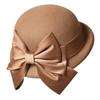 French bow wool felt hat bucket hat autumn and winter elegant small fragrant basin hat British top hat female