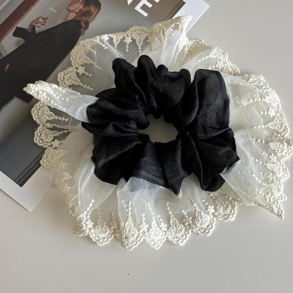 Retro Oversized Fashion Tulle Star Elatic Hair Rope Simple Gentle New Niche Fabric Scrunchie Hair Accessories