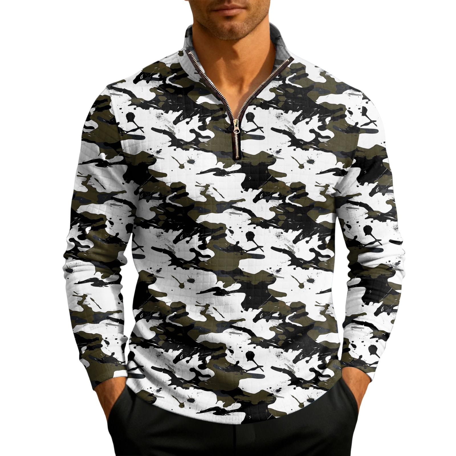 

Men s Knit Quarter-Zip Stand Collar Pullover XL