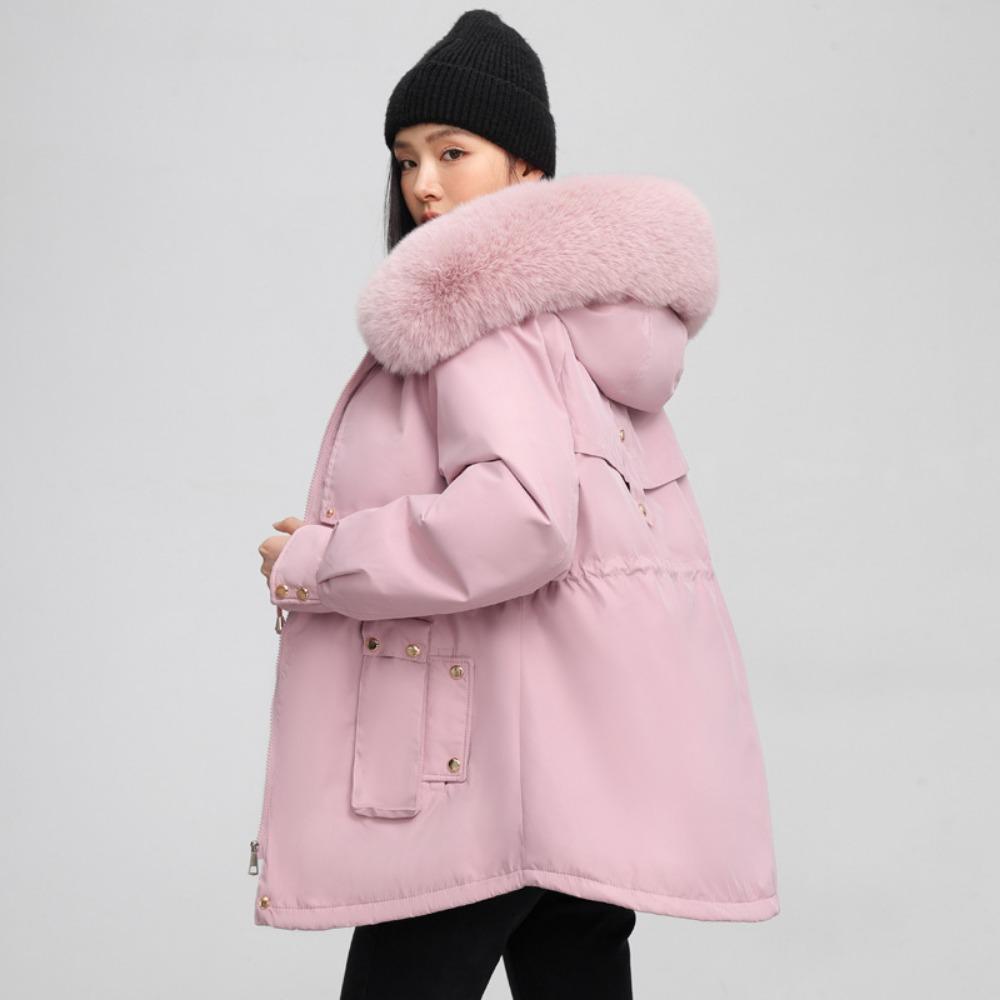 Winter new Korean version down cotton clothes thickened and velvet large size warm jacket