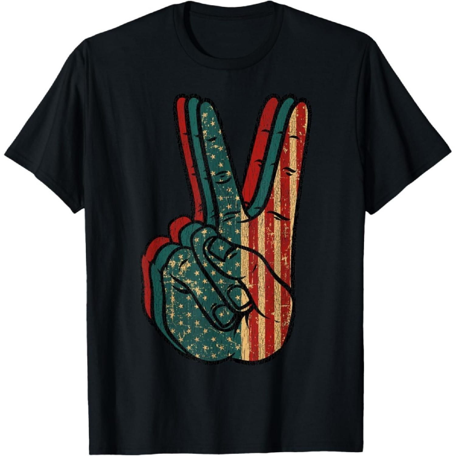 

Retro Peace Vintage 60 s 70 s Hippie Gift T-Shirt XXXXXL чорний