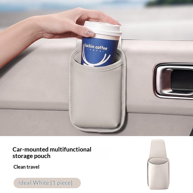 Car Door Hanging Cup Holder Waterproof Leatherette Multif Drink Storage Organizer for Keys Phone Wallet Car Accessories