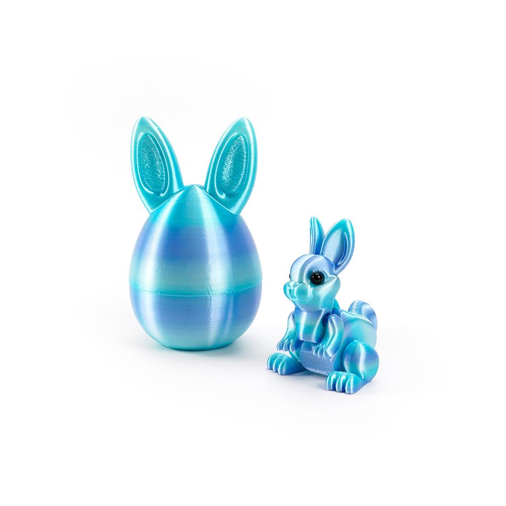1Pc Cute 3D Printed Bunny Eggs with Mini Bunny Surprise Egg for Kids Easter Party Favors Birthdays Gifts Goodies Filler