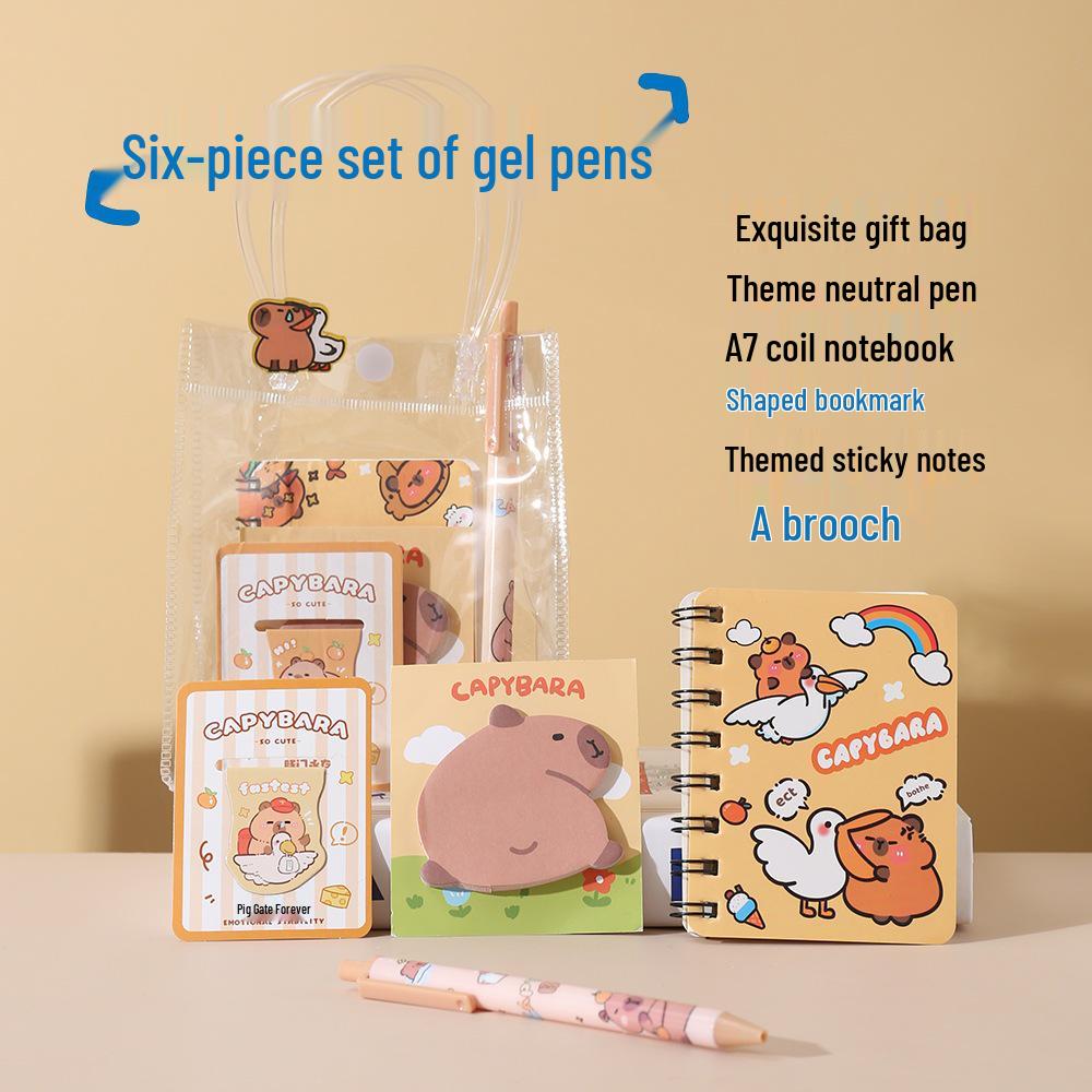 Capybara Kids Birthday Party Favors & Student Stationery Gift Set