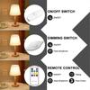 LED Table Lamp Wooden Decorative Bedroom Bedside Desk Lamp Nordic Linen Lamp Shade USB Charging