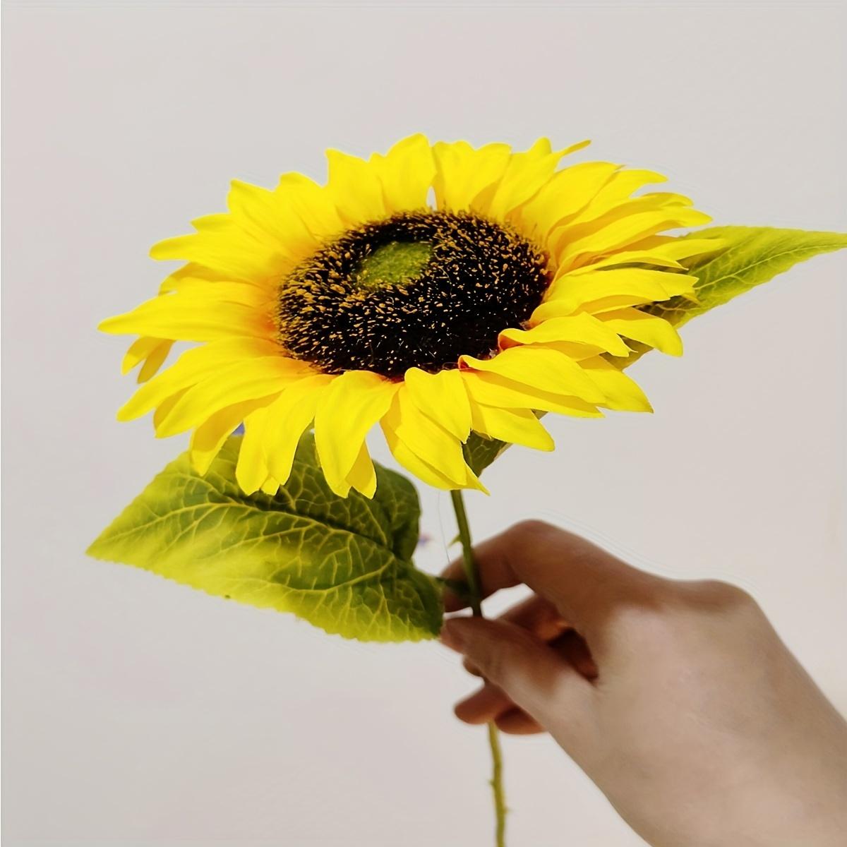 

9 шт. искусственных подсолнухов в винтажном стиле - реалистичные искусственные цветы с длинными стеблями для дома, свадьбы, сада, декора вечеринок на открытом воздухе - шелковые цветы оптом 9Pcs жёлтый