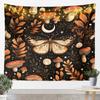 Halloween Boho Moth Tapestries Gothic Nature Wall Tapestry Boho Exotic Vintage Floral Black Wall Art For Kids Teens Youth Women