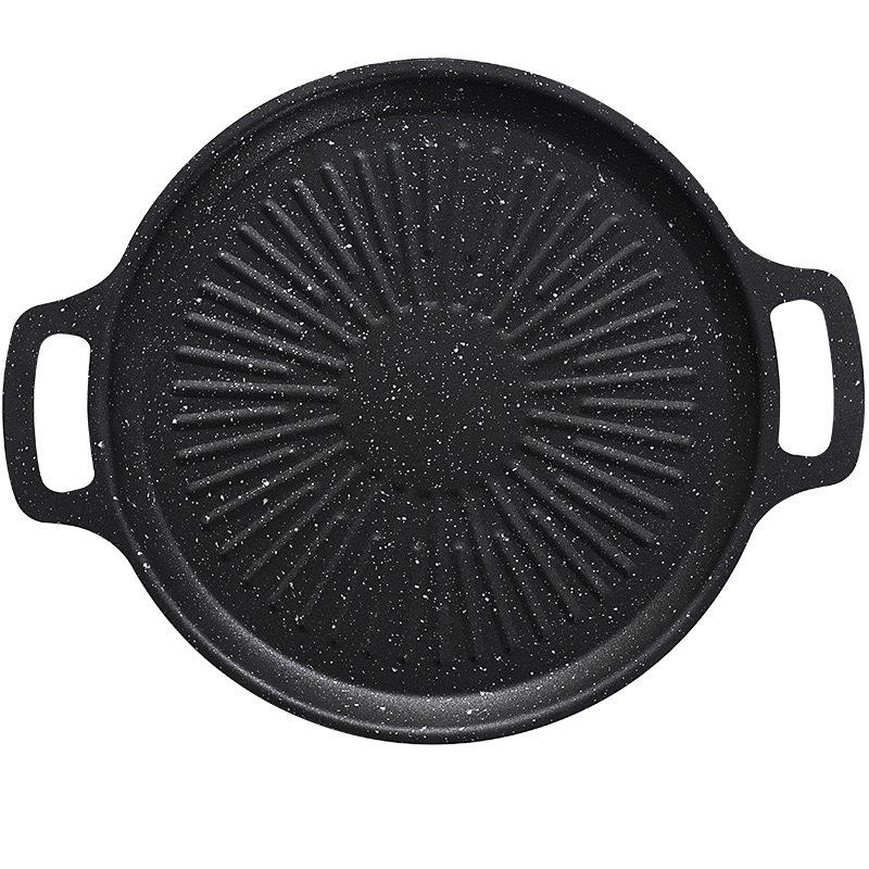 Maifan Stone BBQ Tray: Non-Stick Teppanyaki Grill Pan for Korean BBQ Pot, Induction Cooker, Outdoor Roasting.