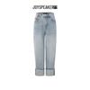 JOY SPEAKER Women's Washed Rolled Hem Jeans