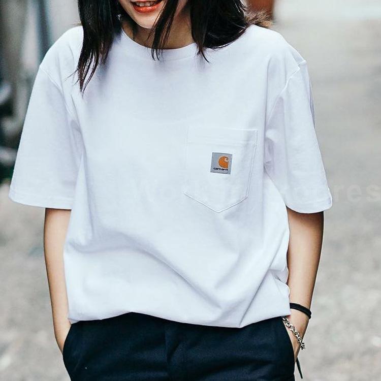 Carhartt WIP Pocket T-Shirt SS21 Logo Pocket Short Sleeve T-Shirt Men Tops White CHXTEA171068F-WHX