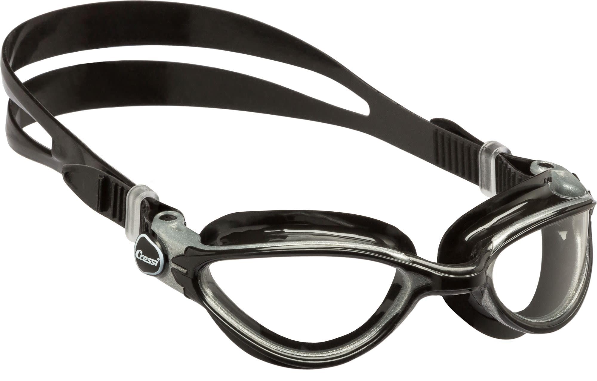 

Open Water Swimming Goggles Unisex Curved Lenses Flexible Nose Bridge For Advanced Swimmers DE203650 [CRESSY] [THUNDER] Black/Black [Genuine]