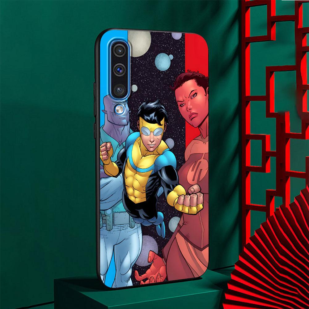 Invincible Case for Samsung Galaxy A10s A50 A50s A02s A03s A20 A30 A20e A70 A70s A20s A30s A10 A40 A04 A04s Black Phone Cover