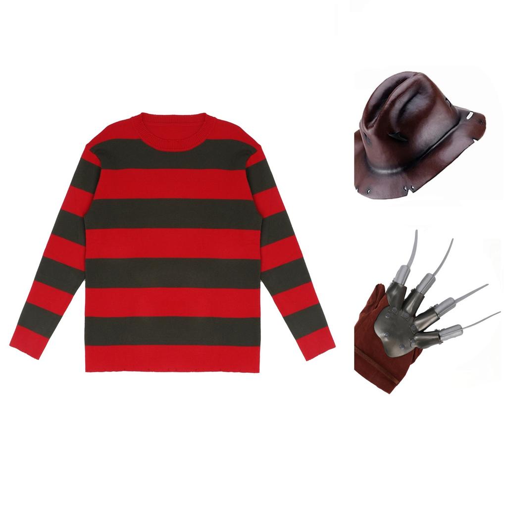 Halloween COS Role-playing Horror Character Suit, Horror Movie Character Gloves, Hat, Halloween Bar Dance Party Props Suit