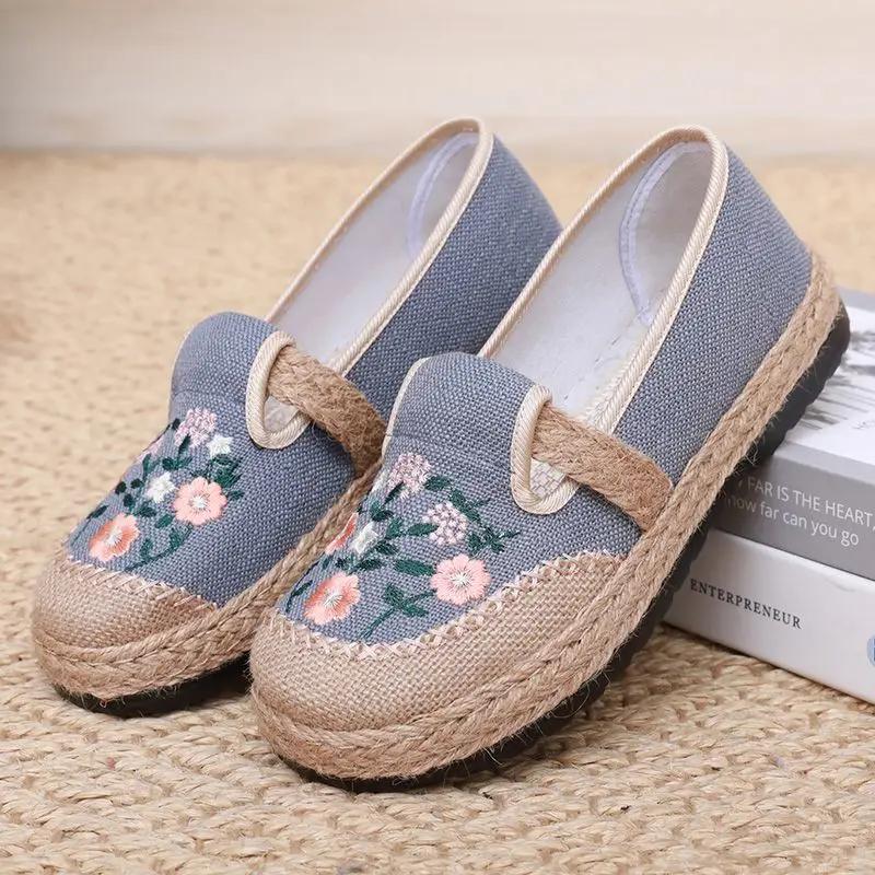 Casual Slip On Linen Shoes for Women Y2k Fashion 39 Designer Luxury Aesthetic Walking New Arrival 2025 Deals Woman Footwear Sale