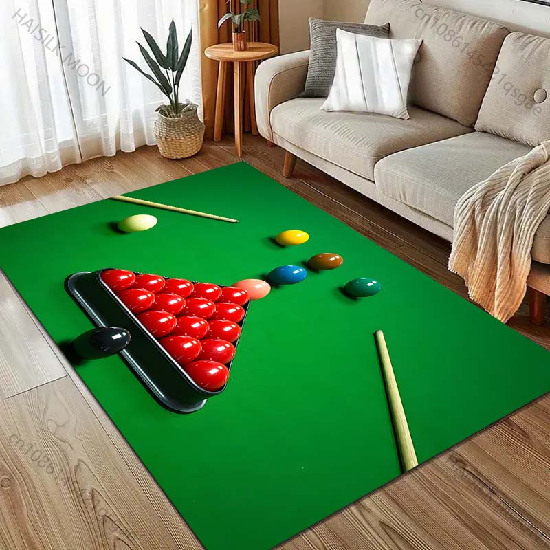 HD Snookered Billiard Balls Print Carpet for Living Room Bedroom Sofa Doormat Decor Sofa Table Area Rug Non-slip Floor Mat