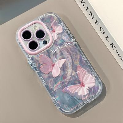 Motyl z falami wody do Apple 17 All-Inclusive Kremowa Piórkowa Gaza 16 Przezroczysta 14 Etui na Telefon do IPhone 13 Damskie 15