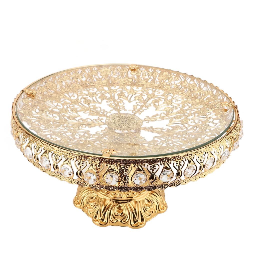 Fruit Plate Metal Glass Decorative Retro Fruit Tray Platter for Nut Snacks Candy Sweets Party Festival Supplies