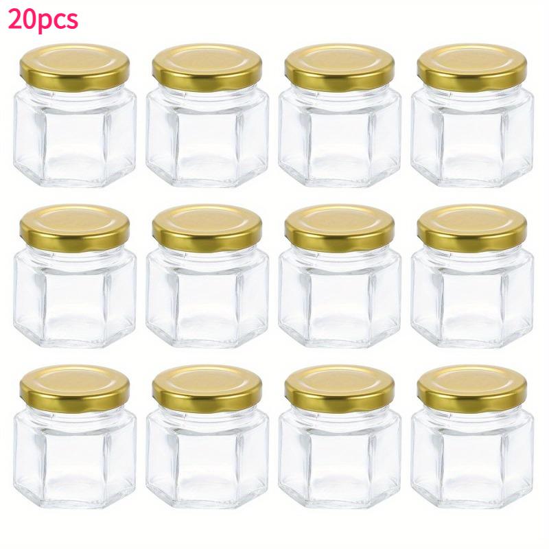 

20/30/50/60pcs Small Glass Bottles with Golden Lid Airtight Seal Clear Glass Jars for Honey Jam Spices Sauces Pickles Kitchen