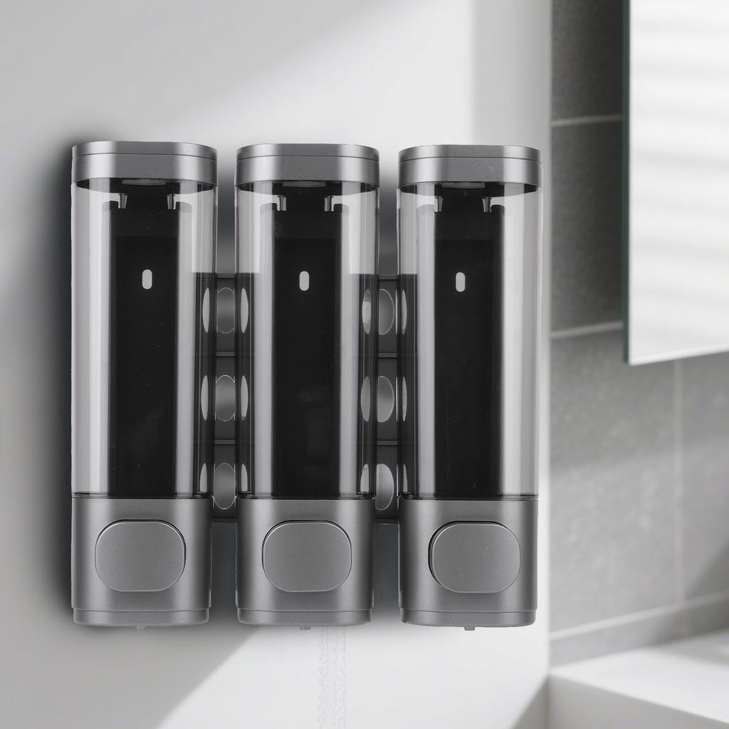 3-in-1 Shampoo and Conditioner Dispenser Wall-Mounted Shower Soap Dispenser Conditioner & Body Wash Dispenser for Bathroom Hotel
