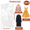 50/100Pcs Dust-proof Plastic Clothes Covers Clear Garments Bag 3 Sizes Reusable Dry Cleaning Bag for Protect Clothes Dress Suits