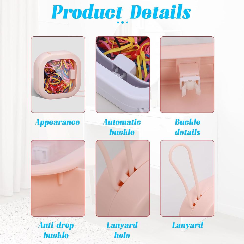 2pcs White + 2Pcs Pink Organizer Boxes For Hair Tie or Other Small Items Storing