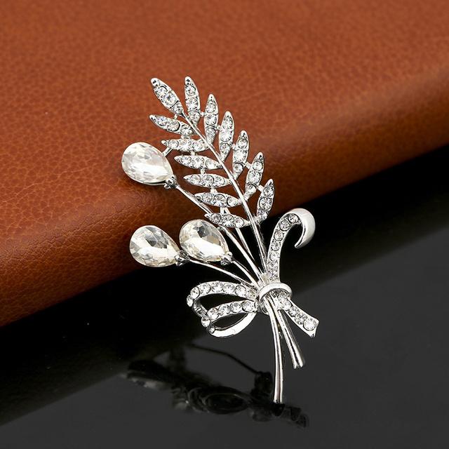 

Ретро-рисовая брошь со стразами из сплава для женского костюма, аксессуары для одежды