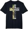 Cool He Is Risen Christian Easter Bible Verse Religious Camo TShirt Unisex T-Shirt